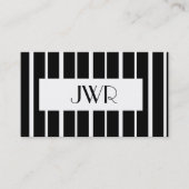 Klassiek monogram ~ zwart-wit krijtstreep visitekaartje (Voorkant)