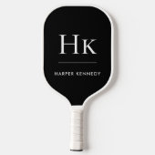 Klassiek monogram zwart wit pickleball paddle (Achterkant)
