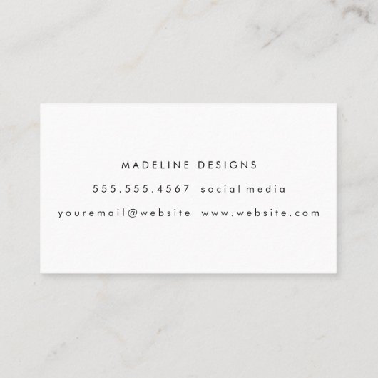 Klassiek Monogram | Zwarte Textuur Visitekaartje (Achterkant)