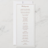 Klassiek Monorgam Bruin & Ecru Huwelijksprogramma (Achterkant)