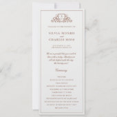 Klassiek Monorgam Bruin & Ecru Huwelijksprogramma (Voorkant)