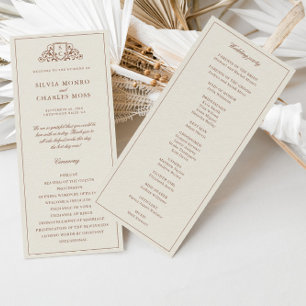 Klassiek Monorgam Bruin & Ecru Huwelijksprogramma