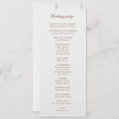 Klassiek Monorgam Bruin & Ecru Huwelijksprogramma (Achterkant)