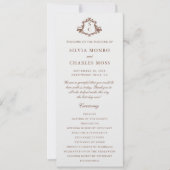 Klassiek Monorgam Bruin & Ecru Huwelijksprogramma (Voorkant)