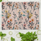 Klassiek mooi bloempatroon luxe schattig roze theedoek (Gevouwen)