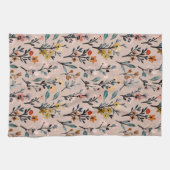 Klassiek mooi bloempatroon luxe schattig roze theedoek (Horizontaal)