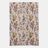 Klassiek mooi bloempatroon luxe schattig roze theedoek (Verticaal)