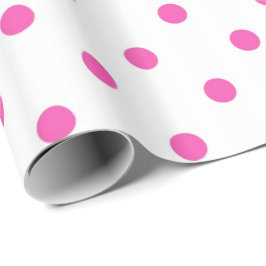 Klassiek, mooi, elegant roze & witte polka stippen cadeaupapier