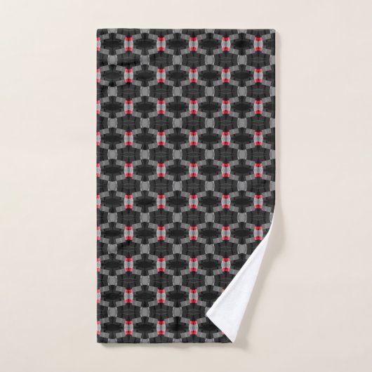Klassiek & Mooi Grijs Rood Zwart Abstract Modern M Bad Handdoek (Handdoek)