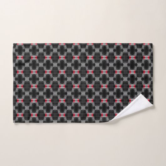 Klassiek & Mooi Grijs Rood Zwart Abstract Modern M Bad Handdoek (Handdoek)