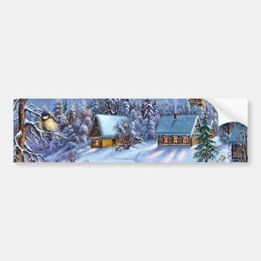 Klassiek, mooi kerstcadeautje afbeelding bumpersticker (Voorkant)