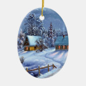 Klassiek, mooi kerstcadeautje afbeelding keramisch ornament (Voorkant)
