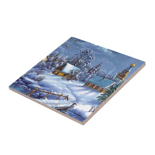 Klassiek, mooi kerstcadeautje afbeelding tegeltje (Zijkant)