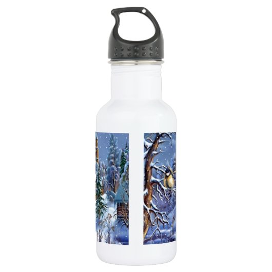 Klassiek, mooi kerstcadeautje afbeelding waterfles  (Achterkant)