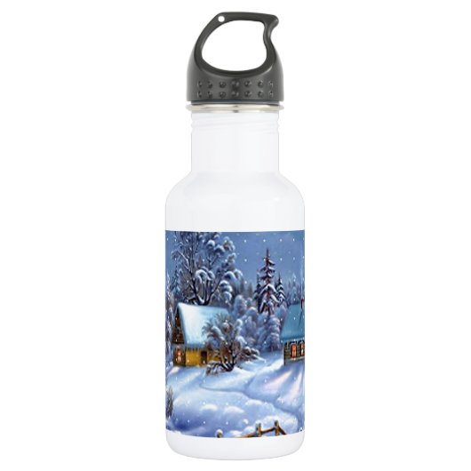 Klassiek, mooi kerstcadeautje afbeelding waterfles  (Voorkant)