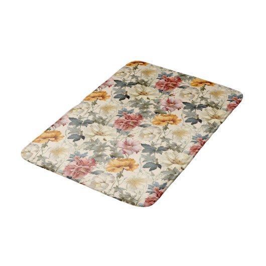 Klassiek mooi Noors waterverf retro floral Badmat (Gekanteld)