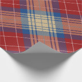 Klassiek mooi tartan patroon blauw-blauw-modern cadeaupapier (Hoek)