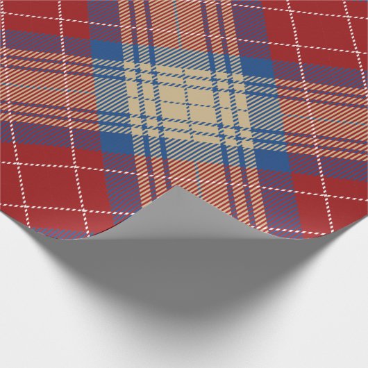 Klassiek mooi tartan patroon blauw-blauw-modern cadeaupapier (Hoek)
