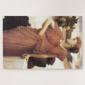 Klassiek mooie vrouw bij de fontein legpuzzel (Horizontaal)