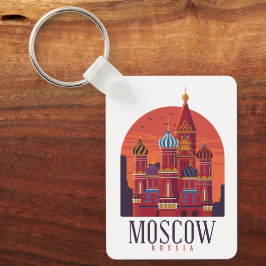 Klassiek Moskou Rusland Kremlin Architectuur Sleutelhanger (Voorkant)