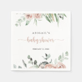 Klassiek mosterd roze roze Baby shower Servet (Voorkant)