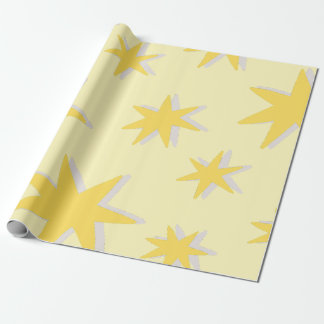 Klassiek mosterd sterpatroon voor opa cadeaupapier