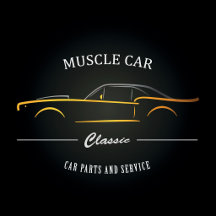 Klassiek Muscle Car Vooraanzicht Vintage Ontwerp