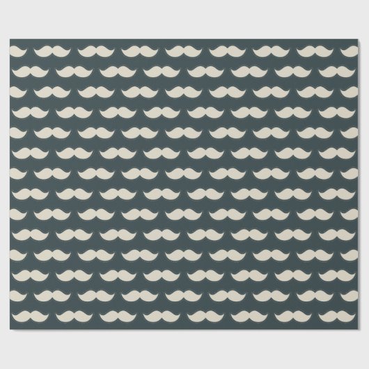 Klassiek Mustache Pattern op Black Cadeaupapier (Vlak)