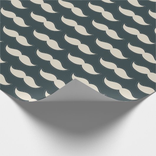 Klassiek Mustache Pattern op Black Cadeaupapier (Hoek)