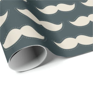 Klassiek Mustache Pattern op Black Cadeaupapier