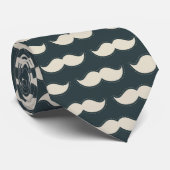 Klassiek Mustache Pattern op Black Stropdas (Opgerold)
