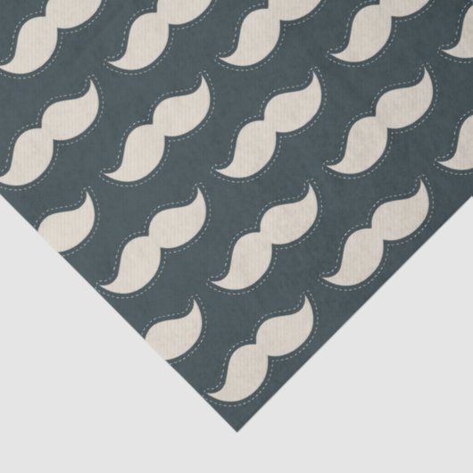 Klassiek Mustache Pattern op Black Tissuepapier (Detail)