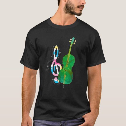 Klassiek muziekinstrument Cellist Treble Clef C T-shirt (Voorkant)