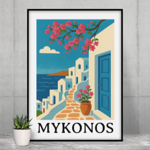 Klassiek Mykonos Griekenland Reizen - Kleurrijke K Poster