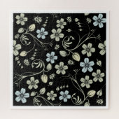 Klassiek naadloos blokpatroon, zwarte achtergrond legpuzzel (Horizontaal)