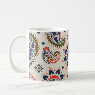 Klassiek naadloos paisley patroon ontwerp. koffiemok