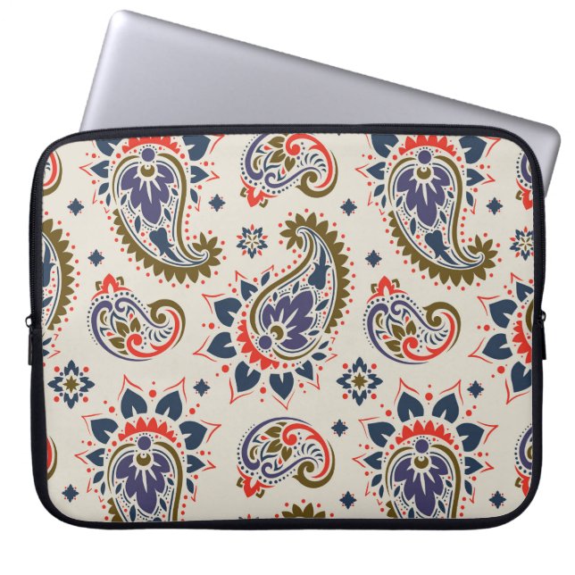 Klassiek naadloos paisley patroon ontwerp. laptop sleeve (Voorkant)