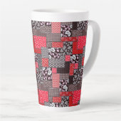 Klassiek Naadloos Patchwork Patroon Latte Mok (Rechterhoek)