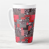 Klassiek Naadloos Patchwork Patroon Latte Mok (Linkerhoek)