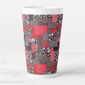 Klassiek Naadloos Patchwork Patroon Latte Mok (Voorkant)