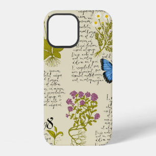 Klassiek naadloos patroon met handgeschreven tekst iPhone 12 hoesje