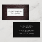 Klassiek namaakleer / wit frame visitekaartje (Voorkant / Achterkant)