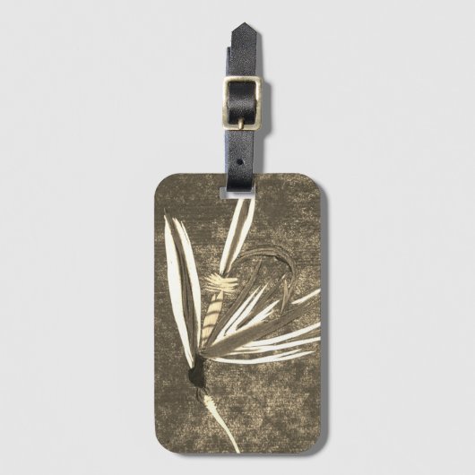 Klassiek natvliegpatroon voor forel- en baardvisse bagagelabel (Voorkant (verticaal))