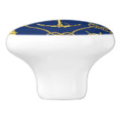 Klassiek Nautical Gold Blue Keramische Knop (Zijkant)