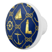 Klassiek Nautical Gold Blue Keramische Knop (Rechts)