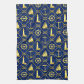 Klassiek Nautical Gold Blue Theedoek (Verticaal)