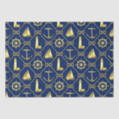 Klassiek Nautical Gold Blue Tissuepapier (Voorkant)