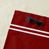 Klassiek Nautisch Anchor Rood met Boat-naam Strandlaken (In situ)