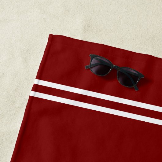 Klassiek Nautisch Anchor Rood met Boat-naam Strandlaken (In situ)