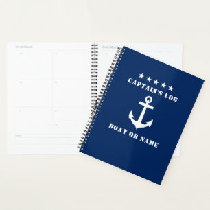 Klassiek nautisch anker 5 sterren Captain's Log Na Planner